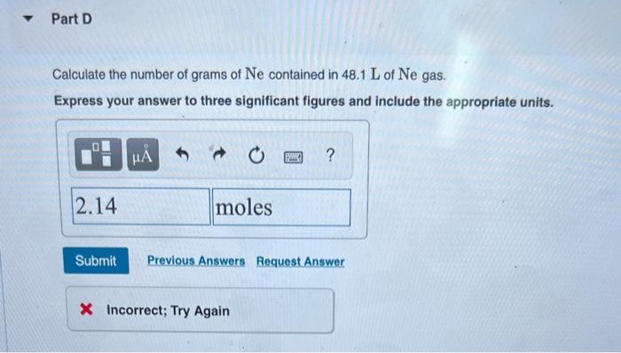 Solved Calculate the number of grams of Ne contained in 48.1 | Chegg.com