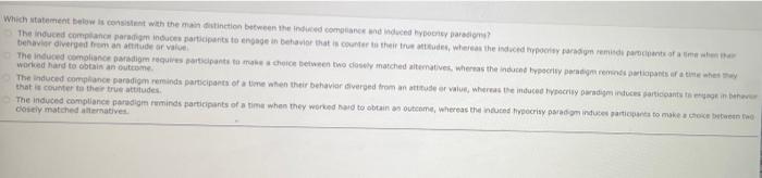 Solved which statement below is consistent with the main | Chegg.com