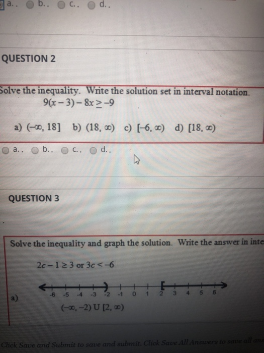 Solved QUESTION 2 Solve the inequality. Write the solution | Chegg.com