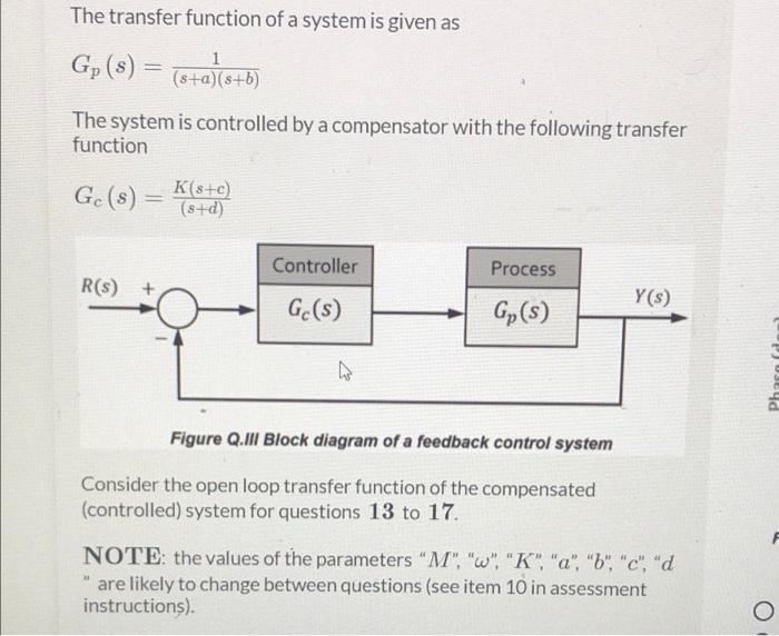 Solved The transfer function of a system is given as Gp(s) = | Chegg.com