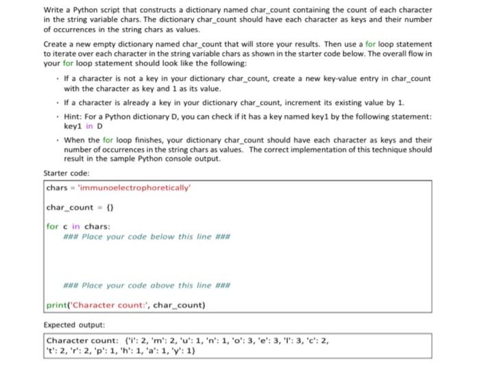 Solved Write A Python Script That Constructs A Dictionary | Chegg.Com