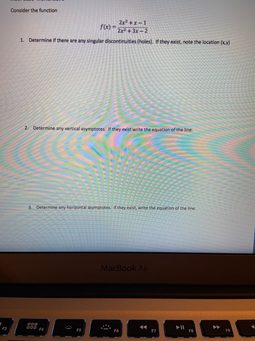 Solved Consider the function 2x2+x-1 f(x) = 2x2 + 3x-2 1. | Chegg.com