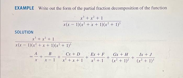 Solved Write out the form of the partial fraction | Chegg.com