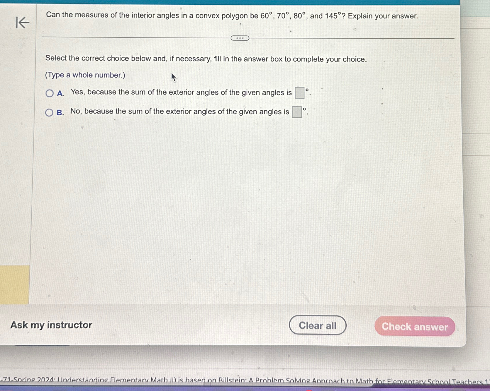 Solved Can the measures of the interior angles in a convex | Chegg.com