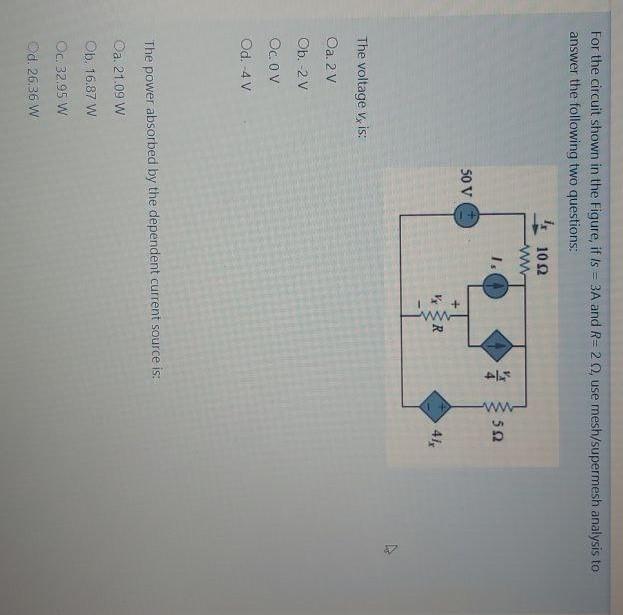 Solved For the circuit shown in the figure, if Is = 3A and | Chegg.com