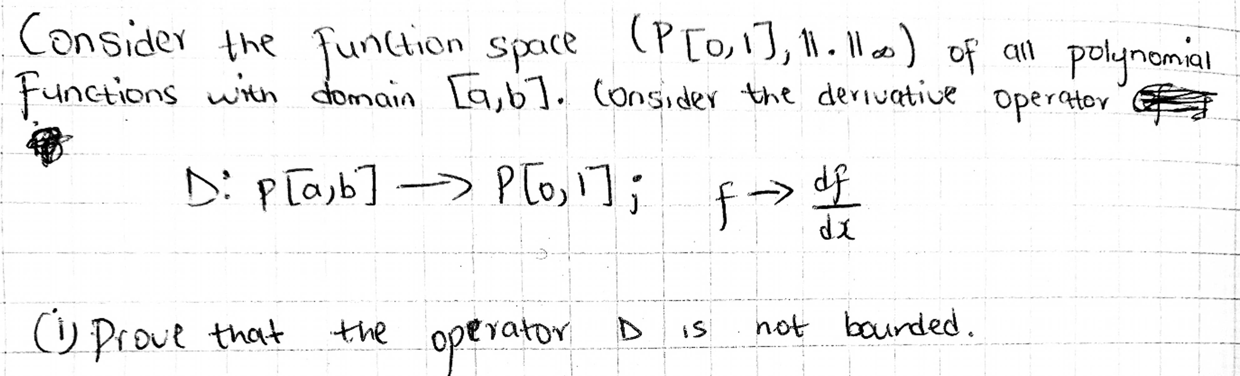 Consider the function space (P[0,1],||.||∞) ﻿of all | Chegg.com