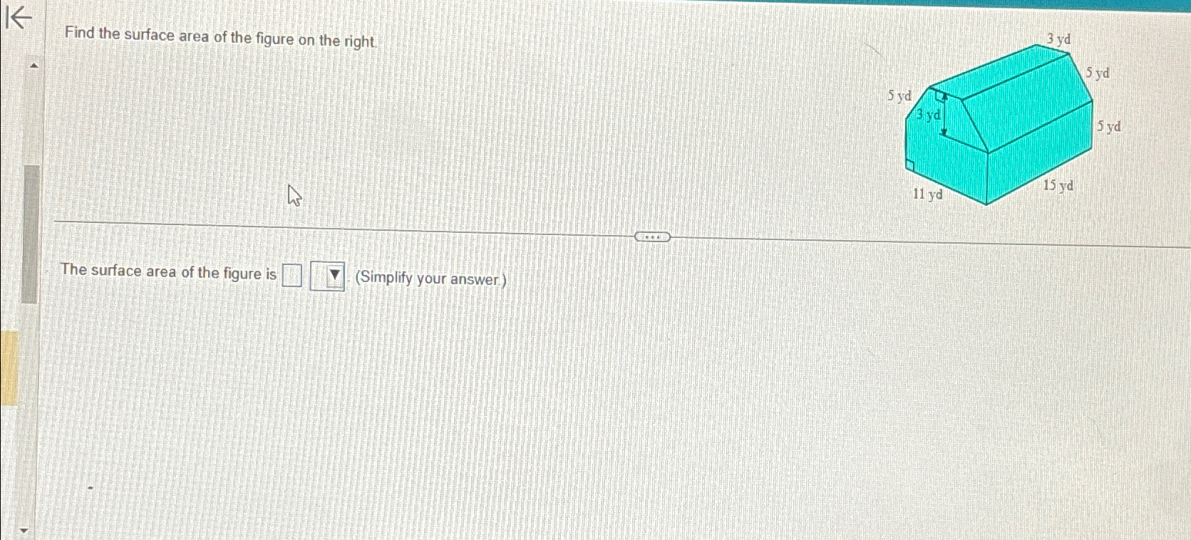 Solved Find the surface area of the figure on the rightThe | Chegg.com