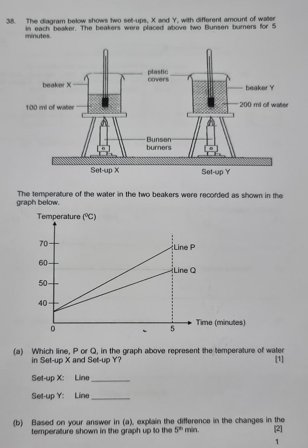 Solved 38. The diagram below shows two set-ups, X and Y, | Chegg.com