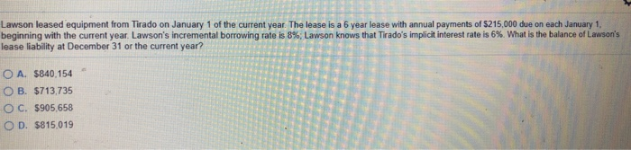 Solved On January 1, 2019, Wynn Manufacturing leased a floor | Chegg.com