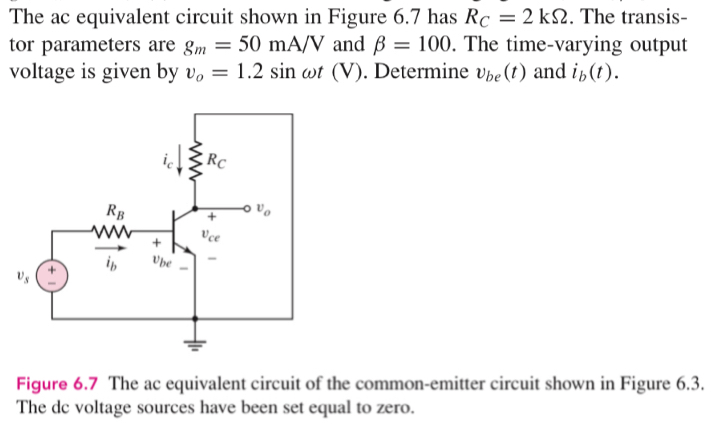 Solved The ac equivalent circuit shown in Figure 6.7 ﻿has | Chegg.com