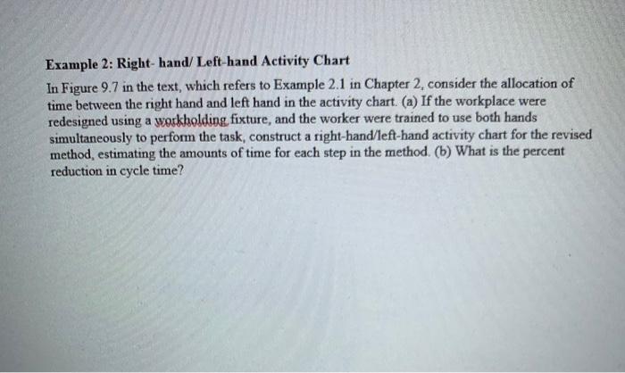 Solved Example 2: Right-hand/ Left-hand Activity Chart In | Chegg.com
