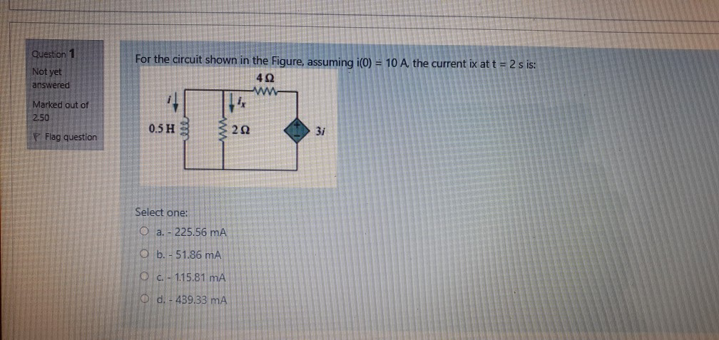 Solved Question 1 Not yet answered For the circuit shown in | Chegg.com