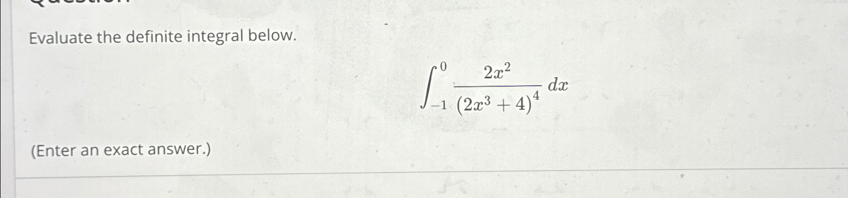Solved Evaluate the definite integral | Chegg.com