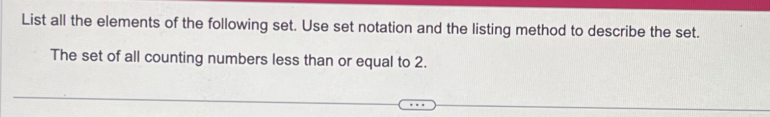 Solved List all the elements of the following set. Use set | Chegg.com
