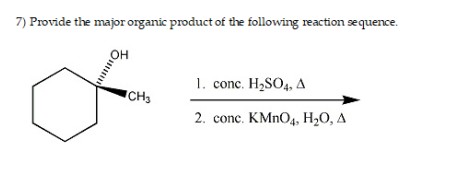 Solved Provide The Major Organic Product Of The Chegg Com