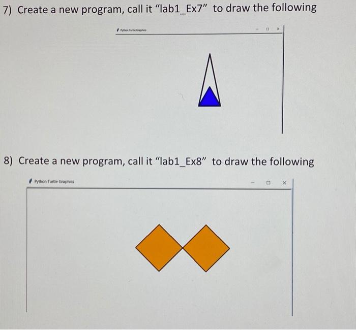 Solved Python Turtle - how to draw these shapes ( color | Chegg.com