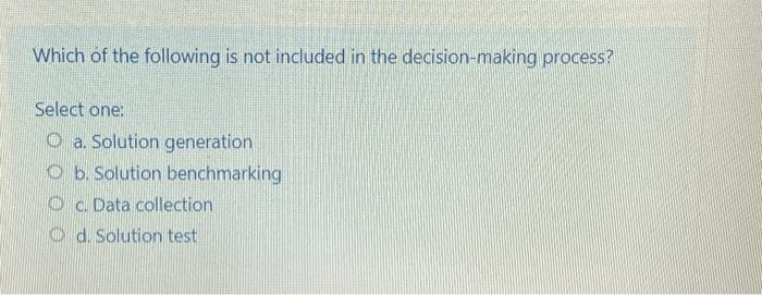 Solved Which of the following is not included in the | Chegg.com
