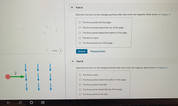 Solved Part A Describe the force on the charged particles | Chegg.com