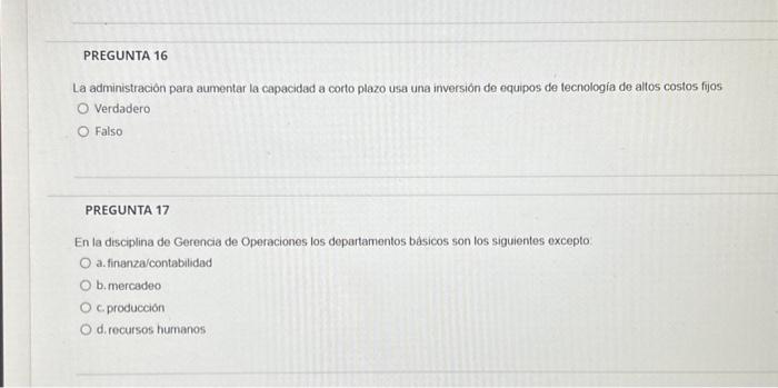 La administración para aumentar la capacidad a corto plazo usa una inversión de equipos de tecnología de altos costos fijos V