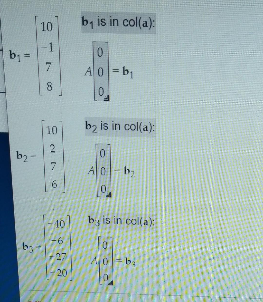 Solved Consider The Following Matrix A : | Chegg.com