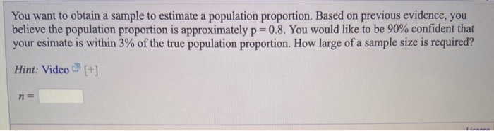 Solved You want to obtain a sample to estimate how much | Chegg.com