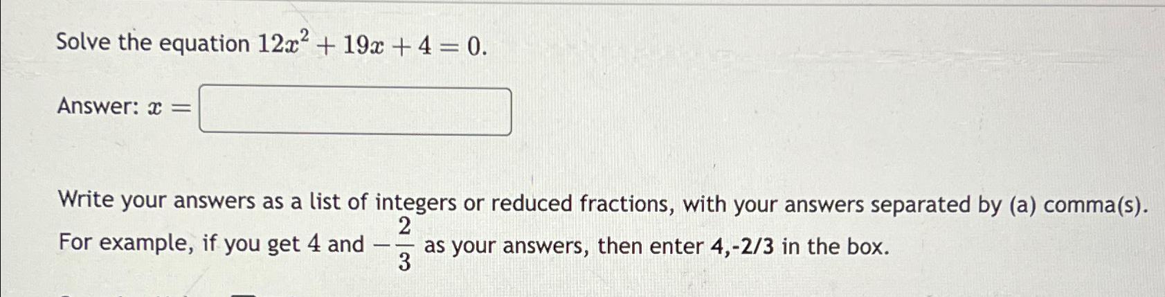 x 2 4x 12 0 answer