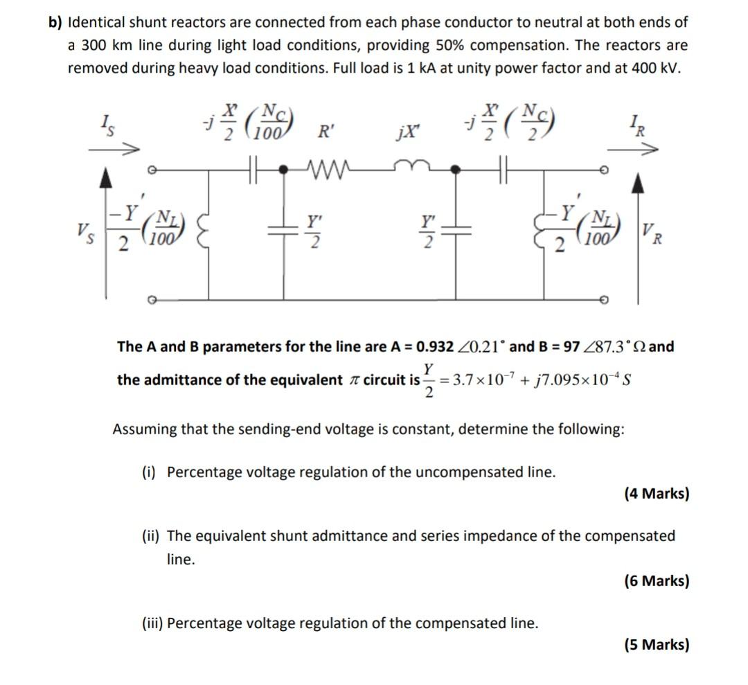 Solved Identical Shunt Reactors Are Connected From Each | Chegg.com