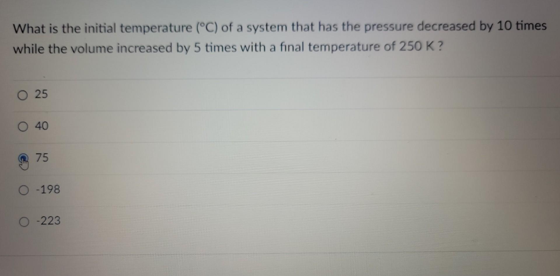 Solved What Is The Initial Temperature (∘C) Of A System That | Chegg.com