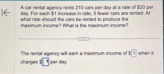Solved A car rental agency rents - Image