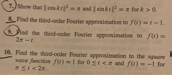 Solved In Exercises 5-14, the space is C[0,2π] with the | Chegg.com