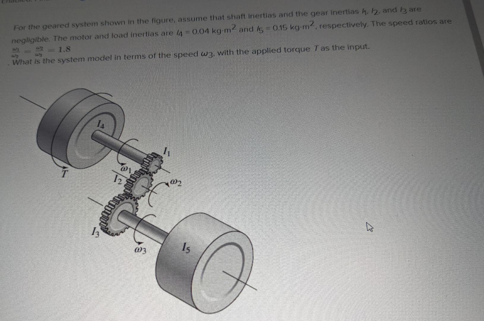 Solved For the geared system shown in the figure, assume | Chegg.com