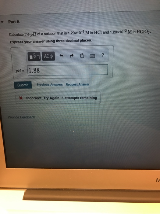 Solved - Part A Calculate the pH of a solution that is | Chegg.com