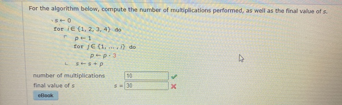 Solved For the algorithm below, compute the number of | Chegg.com
