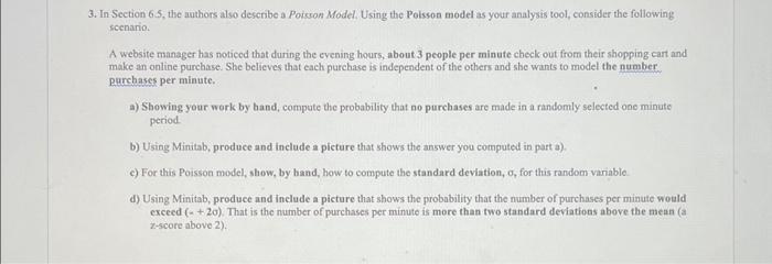 Solved 3. In Section 6.5, the authors also describe a | Chegg.com