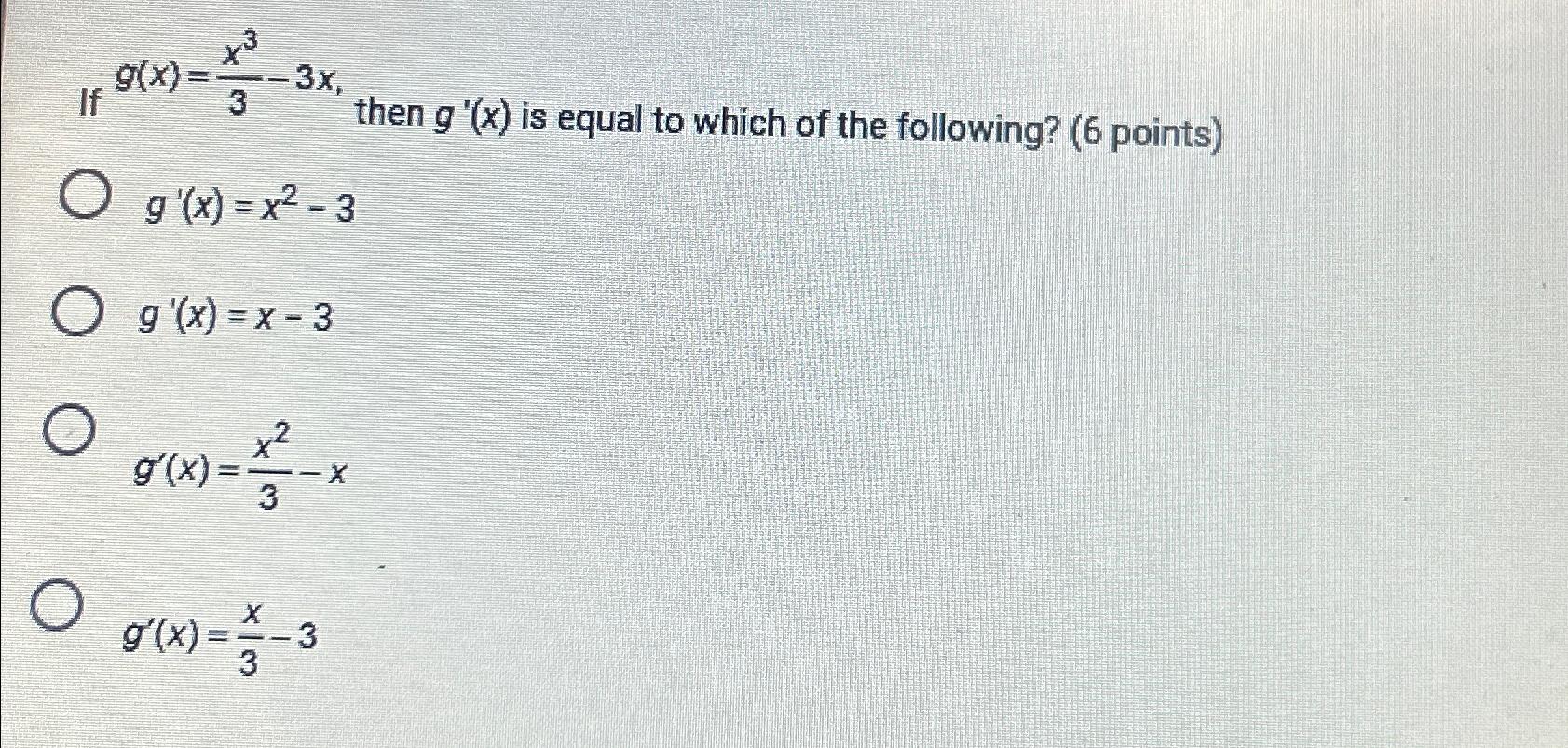 which of the following is equal to g'(3) for g(x)=x^2