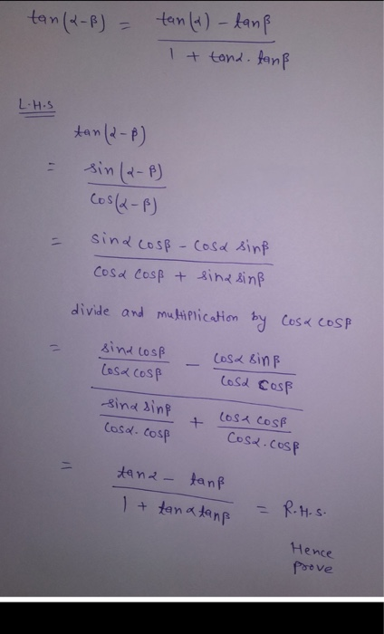 Solved 2. Use #1 to compute tan tan (2-B) tan(d) - tanß 1 | Chegg.com
