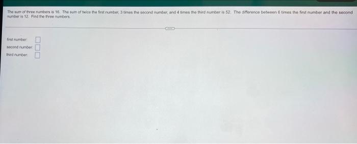 the sum of 3 and a number is 16