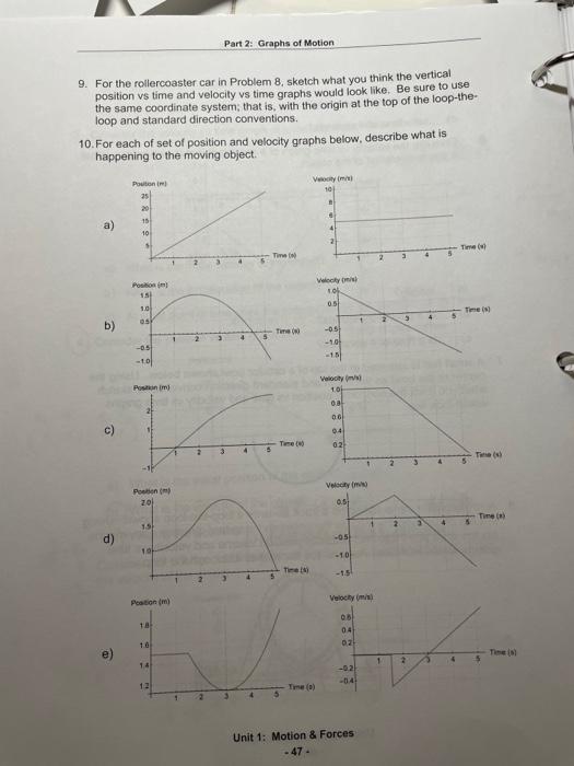 9. For the rollercoaster car in Problem 8 , sketch | Chegg.com