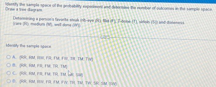 Solved Identify The Sample Space Of The Probability | Chegg.com