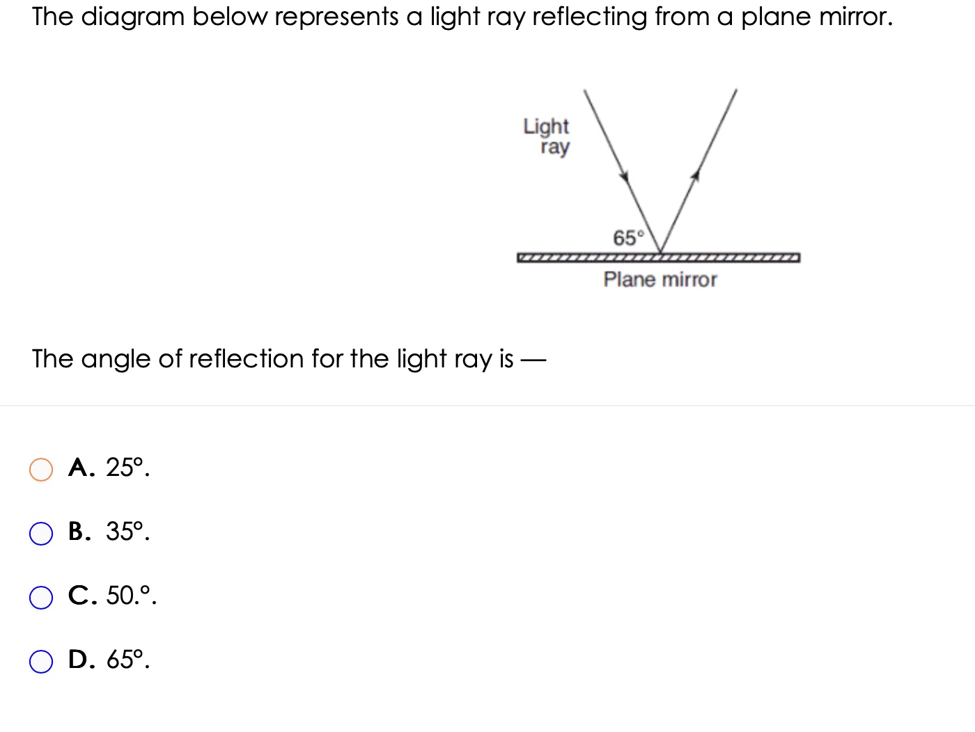 Solved by an EXPERT The diagram below represents a light ray reflecting ...
