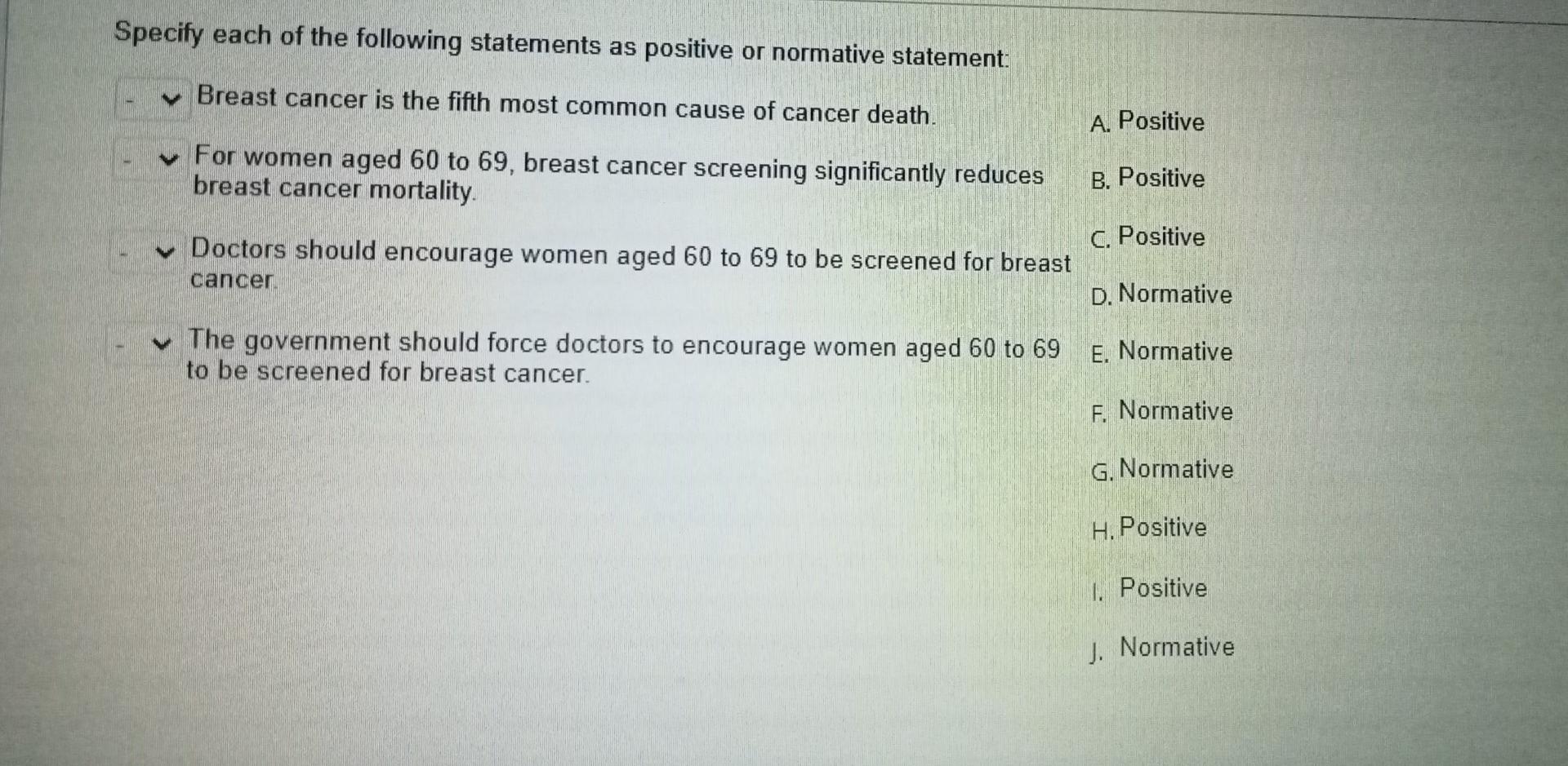 Solved Specify Each Of The Following Statements As Positive Chegg