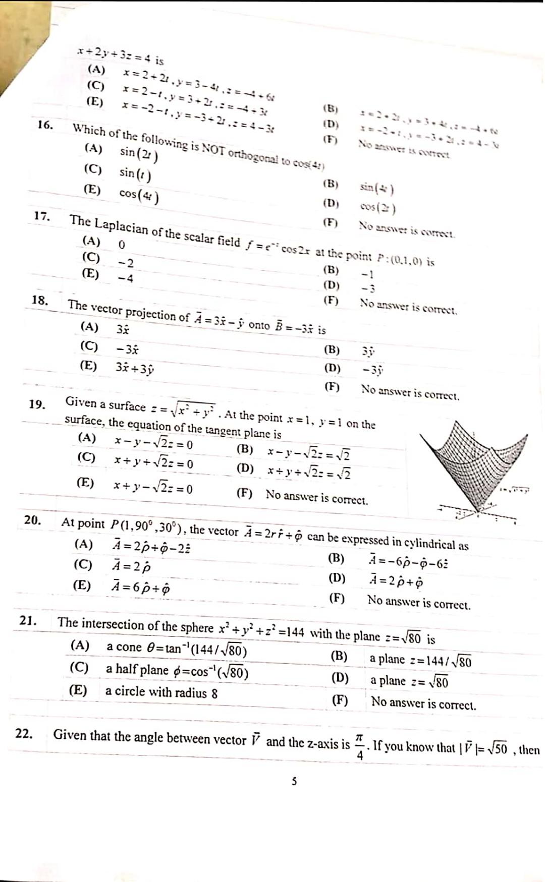 Solved Z Component Of I Is A 5 C 1115 Vs 315 No Answe Chegg Com