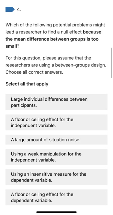 Solved 4 Which Of The Following Potential Problems Might