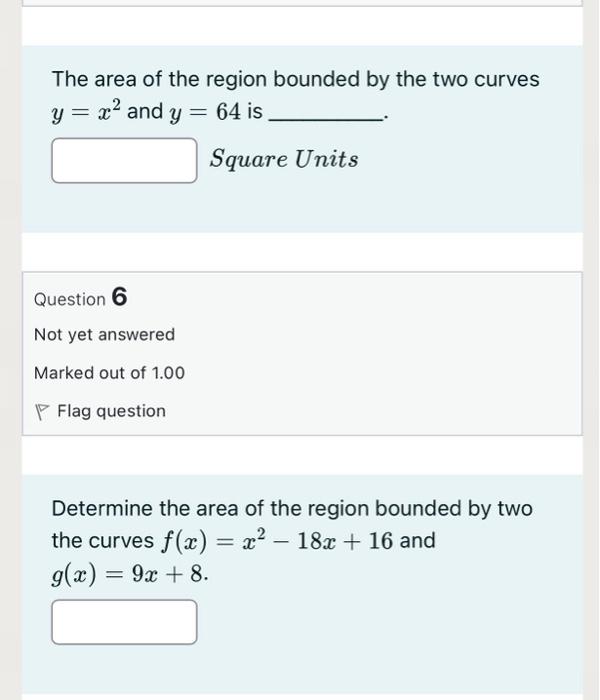 Solved The area of the region bounded by the two curves y=x2 | Chegg.com