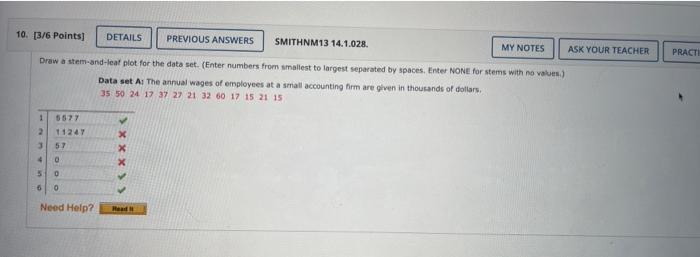 Solved 10. [3/6 Points] DETAILS PREVIOUS ANSWERS SMITHNM13 | Chegg.com