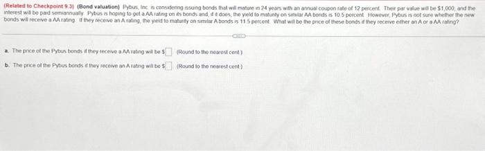 Solved (Related to Checkpoint 93 ) (Bond valuation) Pybus, | Chegg.com