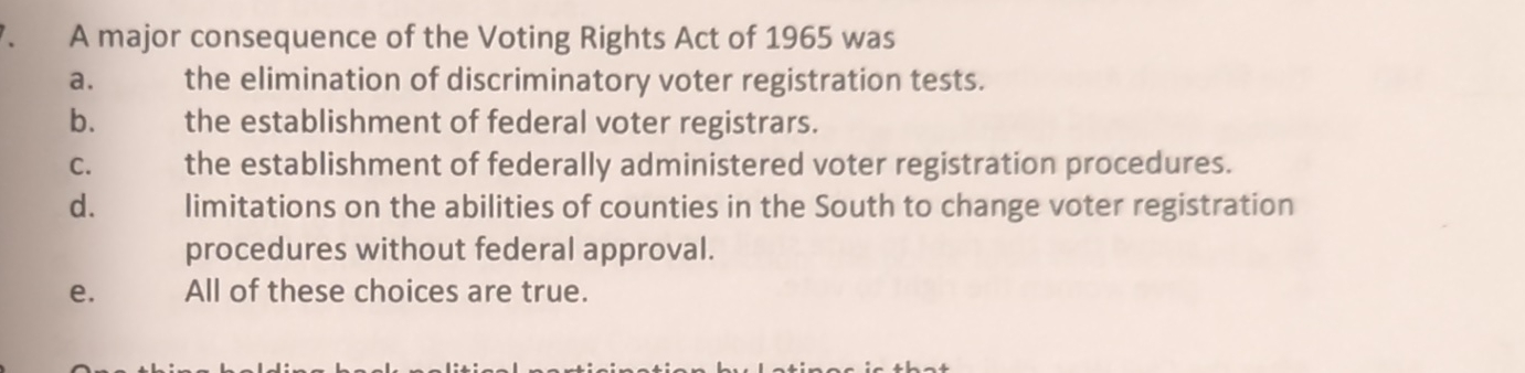 how did the voting rights act of 1965 impact voter registration