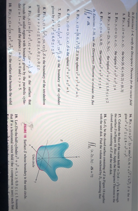 Solved In Exercises 1 4 Verify The Divergence Theorem Fo Chegg Com