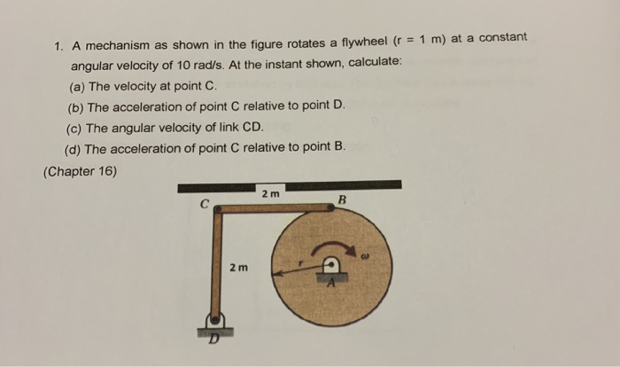 Solved 1. A mechanism as shown in the figure rotates a | Chegg.com