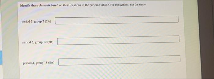 Solved Identify these elements based on their locations in | Chegg.com